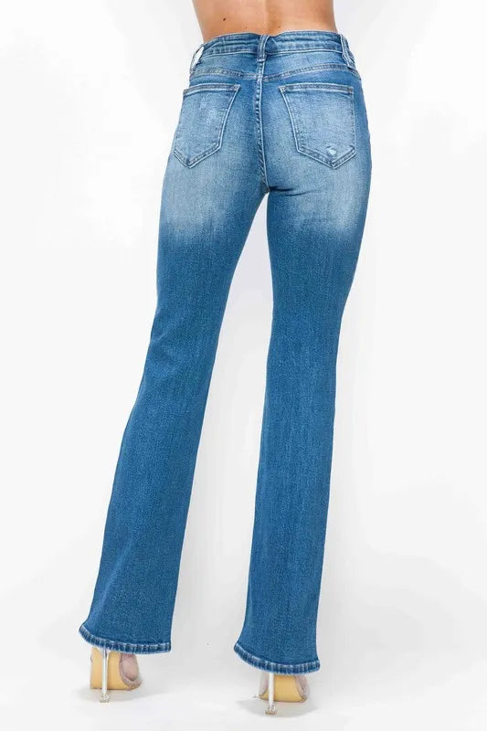 bytos Full Size Distressed High Rise Jeans with Pockets | Jeans Daverri Fashions