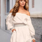Off-Shoulder Bubble Hem Mini Dress - DAVERRI FASHIONS