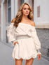 Off-Shoulder Bubble Hem Mini Dress - DAVERRI FASHIONS