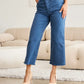 RFM Crop Chloe Tummy Control High Waist Raw Hem Jeans - DAVERRI FASHIONS