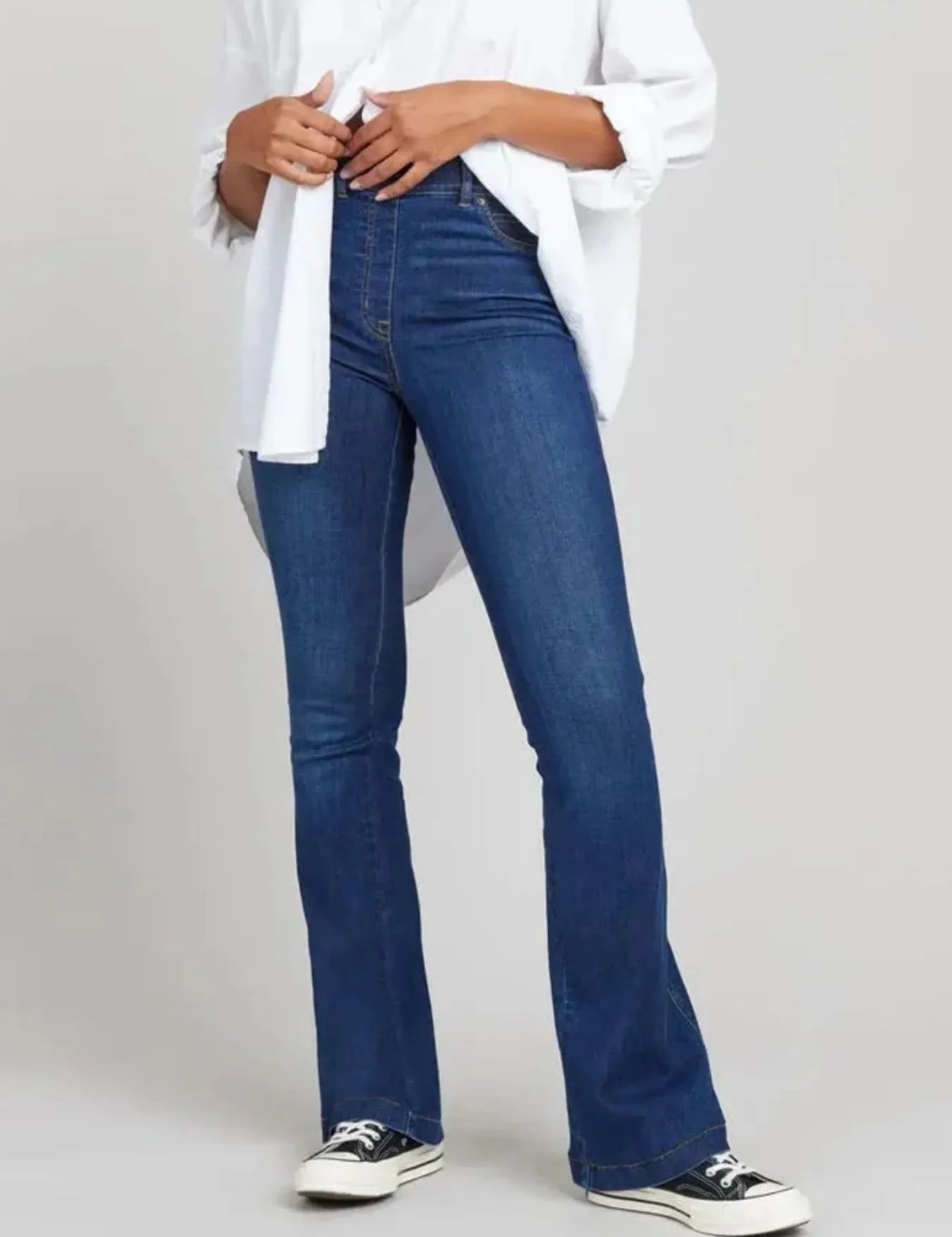 Full Size High-Waisted Flare Jeans Plus Size | Jeans Daverri Fashions
