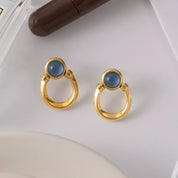 18K Gold-Plated Post Back Earrings | Earrings Daverri Fashions
