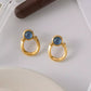 18K Gold-Plated Post Back Earrings - DAVERRI FASHIONS