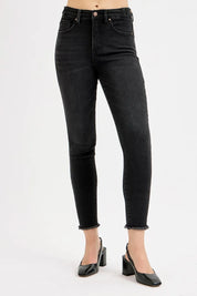 RISEN Full Size Tummy Control High Rise Adjustable Waist Skinny Jeans Plus Size | Jeans Daverri Fashions