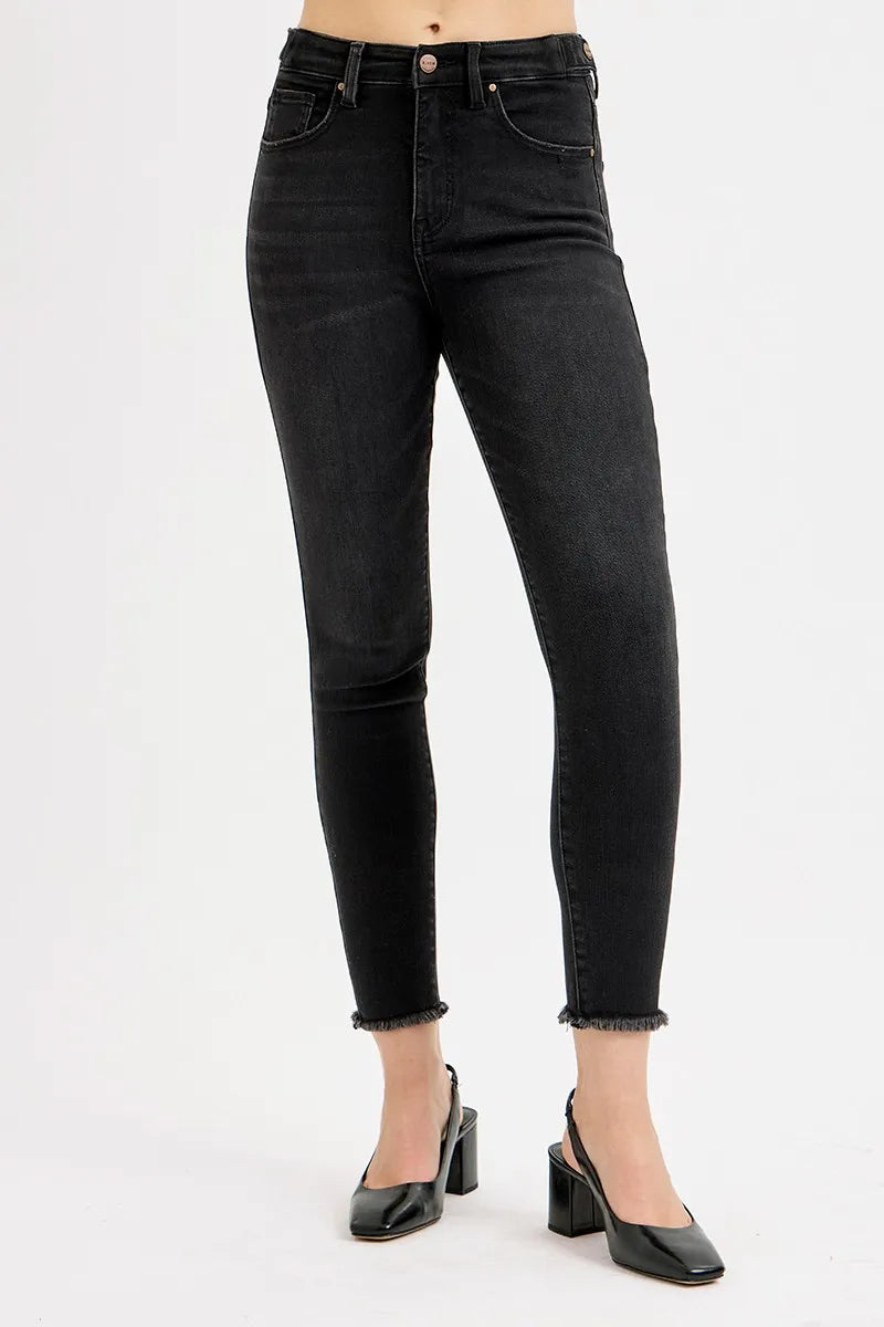 RISEN Full Size Tummy Control High Rise Adjustable Waist Skinny Jeans Plus Size Jeans