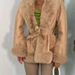 Faux Fur Trimmed Belted Coat - DAVERRI FASHIONS