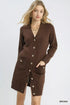 Umgee Button-Down Longline Sweater Cardigan with Front Pockets - DAVERRI FASHIONS