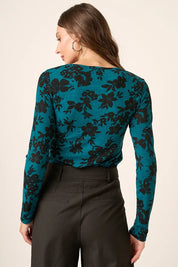 Mittoshop Flower Print Long Sleeve Knit Top | Tops Daverri Fashions