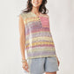 Pastel rainbow striped Davi & Dani crochet sleeveless knit vest top