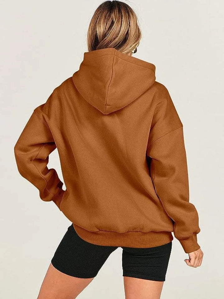Dropped Shoulder Long Sleeve Hoodie | Hoodies Daverri Fashions