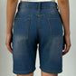 Daverri high-waisted denim shorts in medium blue wash with back pockets