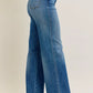 Judy Blue Full Size High Waist Tummy Control Chew Hem Destroy Wide Jeans Plus Size - DAVERRI FASHIONS