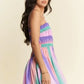 Davi & Dani Multi Color Ombre Printed Bodice Button Up Dress - DAVERRI FASHIONS