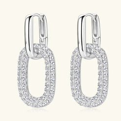 2.16 Carat Moissanite 925 Sterling Silver Earrings - DAVERRI FASHIONS
