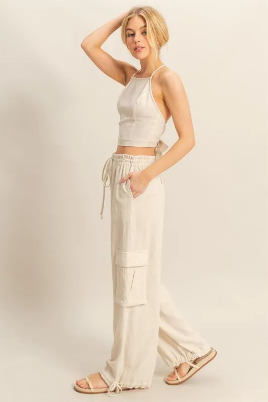 HYFVE Crop Top and Cargo Pants Set Outfit Sets
