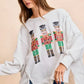 BiBi Christmas Sequin Nutcrackers Embroidery Sweatshirt - DAVERRI FASHIONS