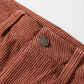 Women’s high-waist rust corduroy pants with square pockets