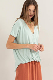 HYFVE Short Sleeve Surplice Top Short Sleeve Tops