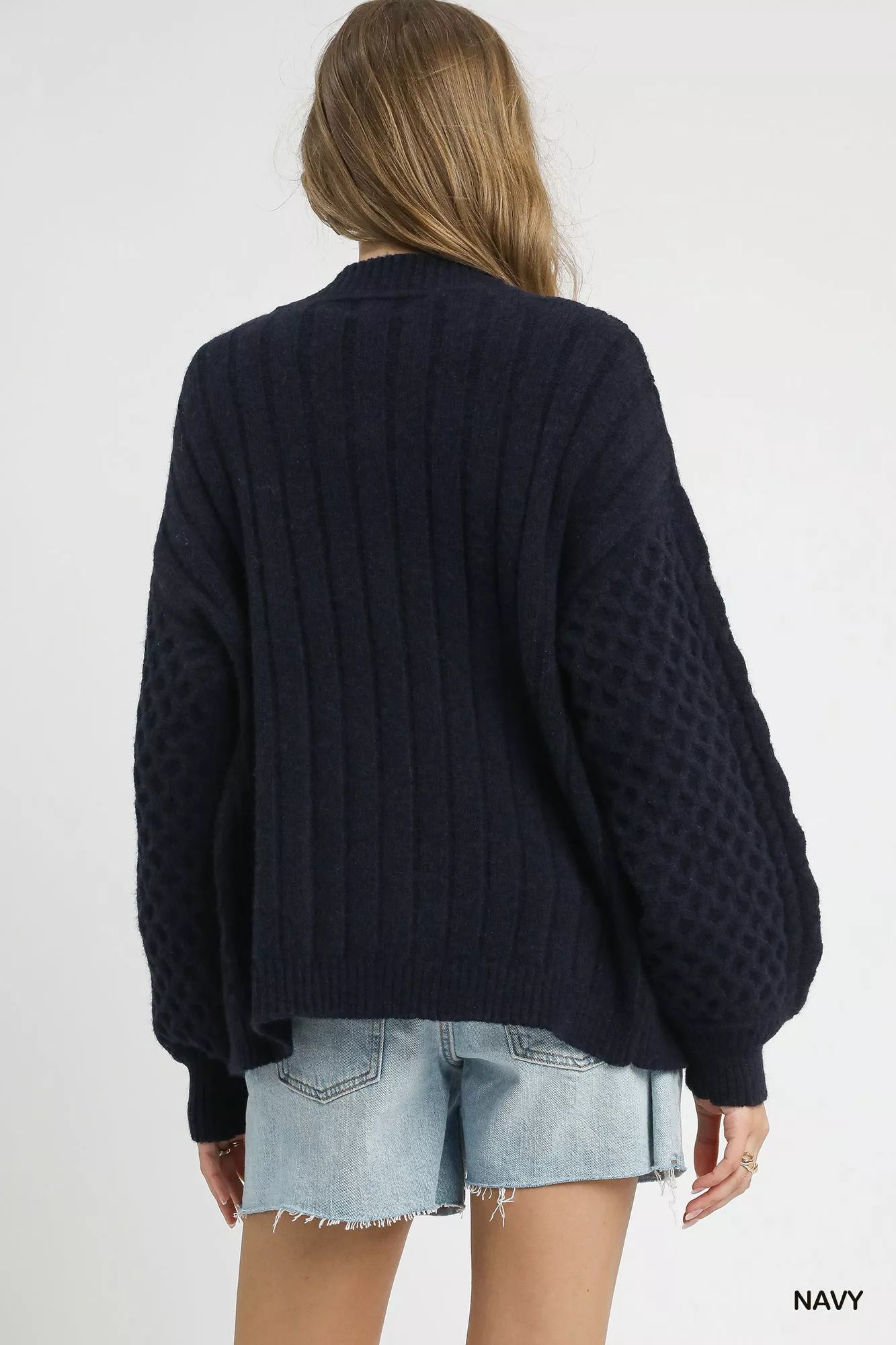 Umgee Cable Knit Pearl Button Cardigan | Cardigans Daverri Fashions