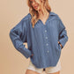 Aemi + Co Raw Hem Button Down Raglan Sleeve Shirt Shirts