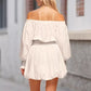 Off-Shoulder Bubble Hem Mini Dress - DAVERRI FASHIONS