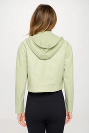 Coalition LA Snap Down Cropped Hooded Jacket | Jackets Daverri Fashions