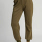 Umgee Full Size High Rise Elastic Waist Knit Joggers with Pockets Joggers