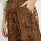 Umgee Velvet Smocked Waistband Wide Leg Pants Pants