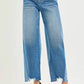 RISEN Full Size Slouchy Cropped Barrel Jeans with Contrast Wash Plus Size - DAVERRI FASHIONS