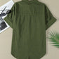 Pocketed Button Up Short Sleeve Denim Shirt - DAVERRI FASHIONS