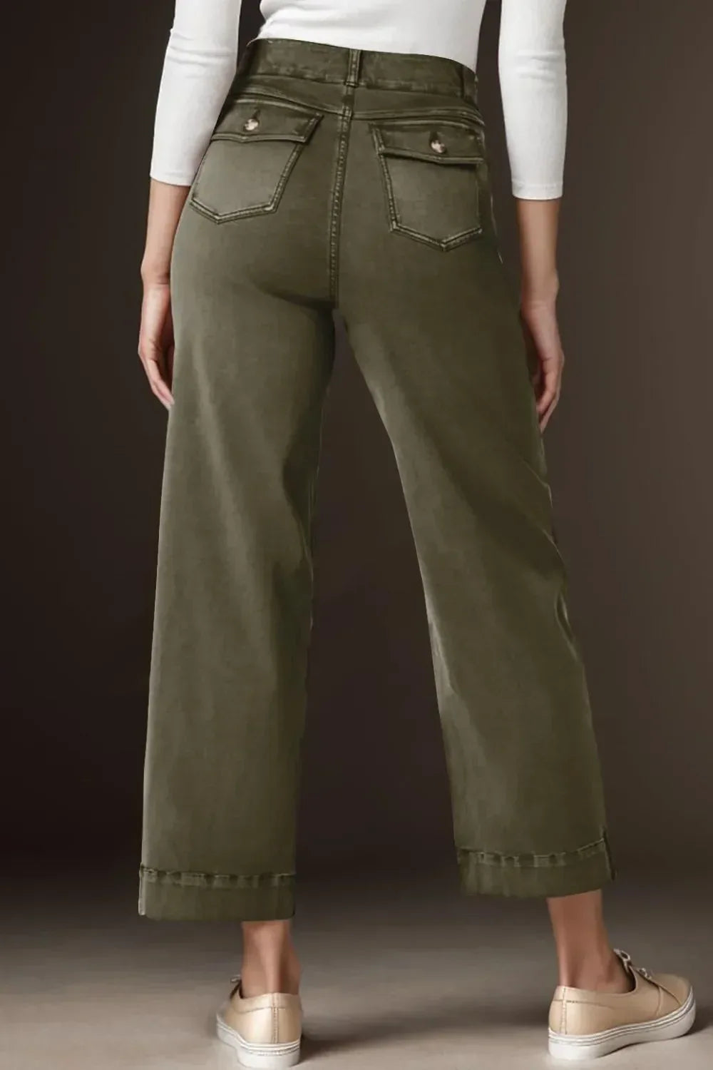 High Waist Jeans with Pockets - DAVERRI FASHIONS