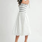 MABLE Smocked Bodice Bubble Midi Dress - DAVERRI FASHIONS