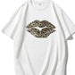 Daverri Leopard Lips oversized t-shirt with bold kiss mark print