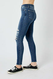 Judy Blue Full Size High Waist Distressed Skinny Jeans | Jeans Daverri Fashions