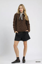 Umgee Cable Knit Cozy Sweater | Sweaters Daverri Fashions