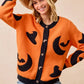 BiBi Halloween Witch Hat Moon Bat Artwork Cardigan - DAVERRI FASHIONS