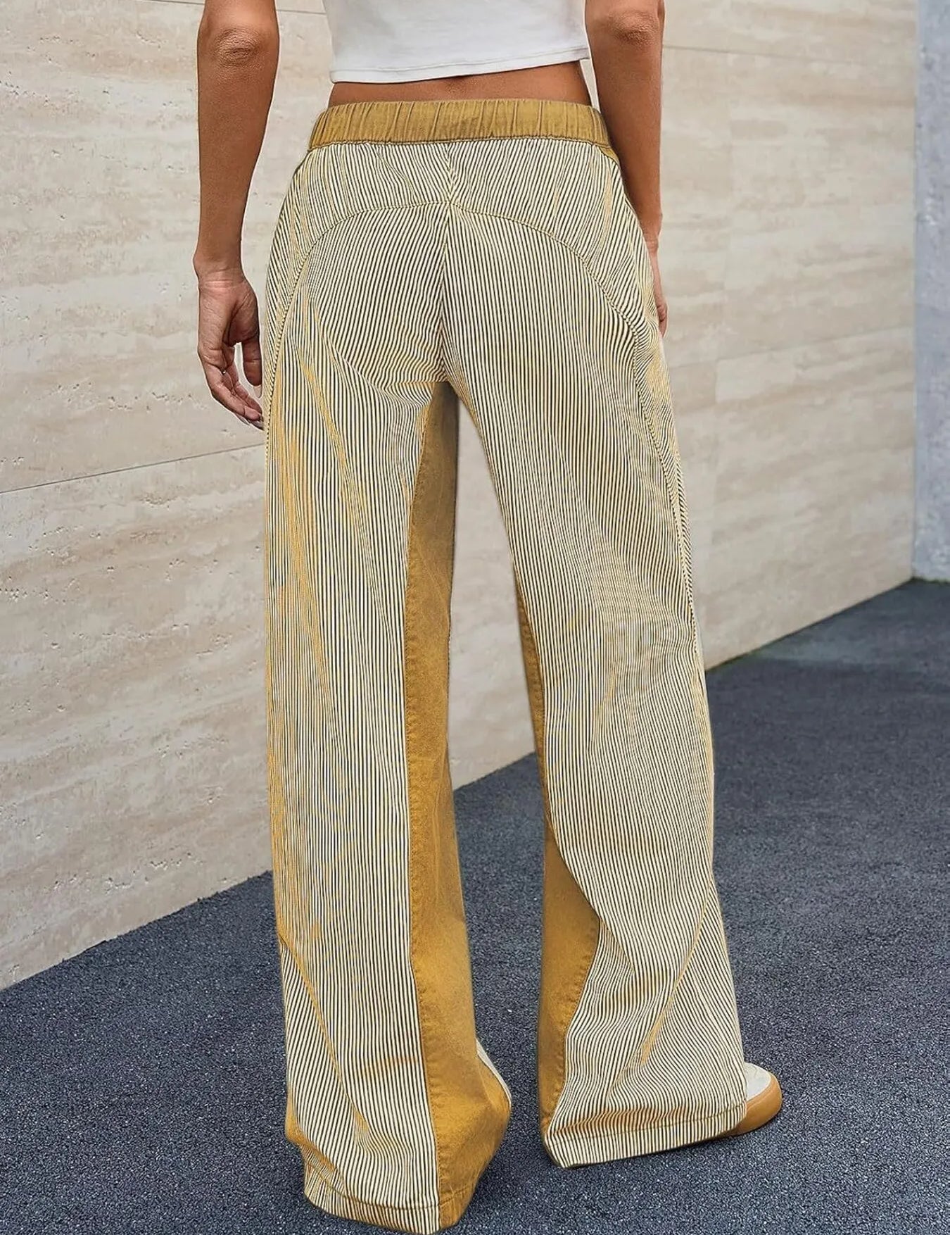 Striped Wide Leg Jeans | Pants Daverri Fashions