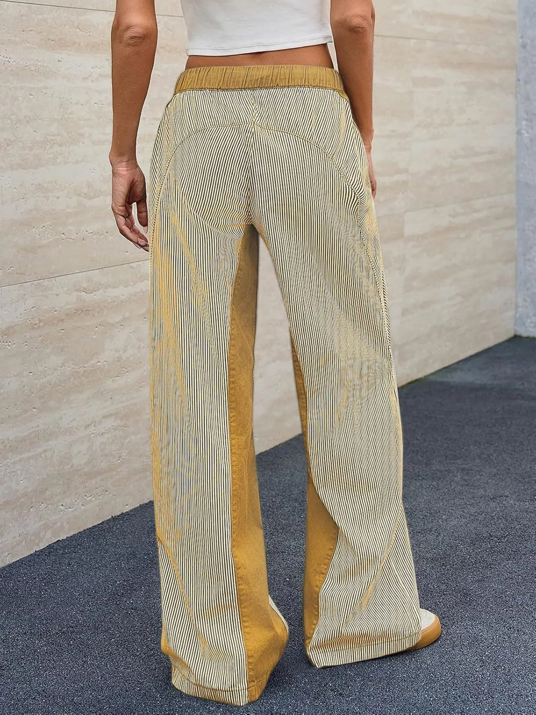 Striped Wide Leg Jeans | Pants Daverri Fashions