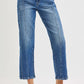 RISEN High Rise Crop Straight Jeans - DAVERRI FASHIONS