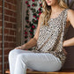 Heimish Full Size Front Button Animal Print Sleeveless Top Plus Size Tops