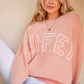 And The Why WIFEY & Heart Round Neck Sweater - DAVERRI FASHIONS