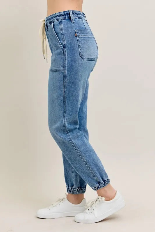 Judy Blue Full Size High Waist Denim Jogger Jeans