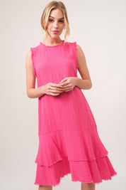 And The Why Washed Fringe Detail Tiered Dress | Daverri Fashions