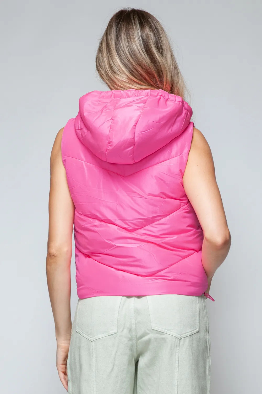 Snobbish Zip Up Quilted Hooded Vest | Vest Jackets Daverri Fashions