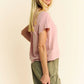 Davi & Dani Breezy Knit pink short-sleeve T-shirt top