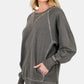 Zenana Round Neck Long Sleeve Sweatshirt - DAVERRI FASHIONS