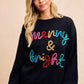 BiBi Tinsel Lettering Christmas Sweater - DAVERRI FASHIONS