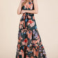 Lime 'N' Chili Floral Print Sleeveless Tie Waist Maxi Dress - DAVERRI FASHIONS
