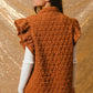 BiBi Quilting Knit Ruffle Sleeve Vest - DAVERRI FASHIONS