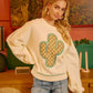 BiBi Cactus Embroidered Fleece Sweatshirt - DAVERRI FASHIONS